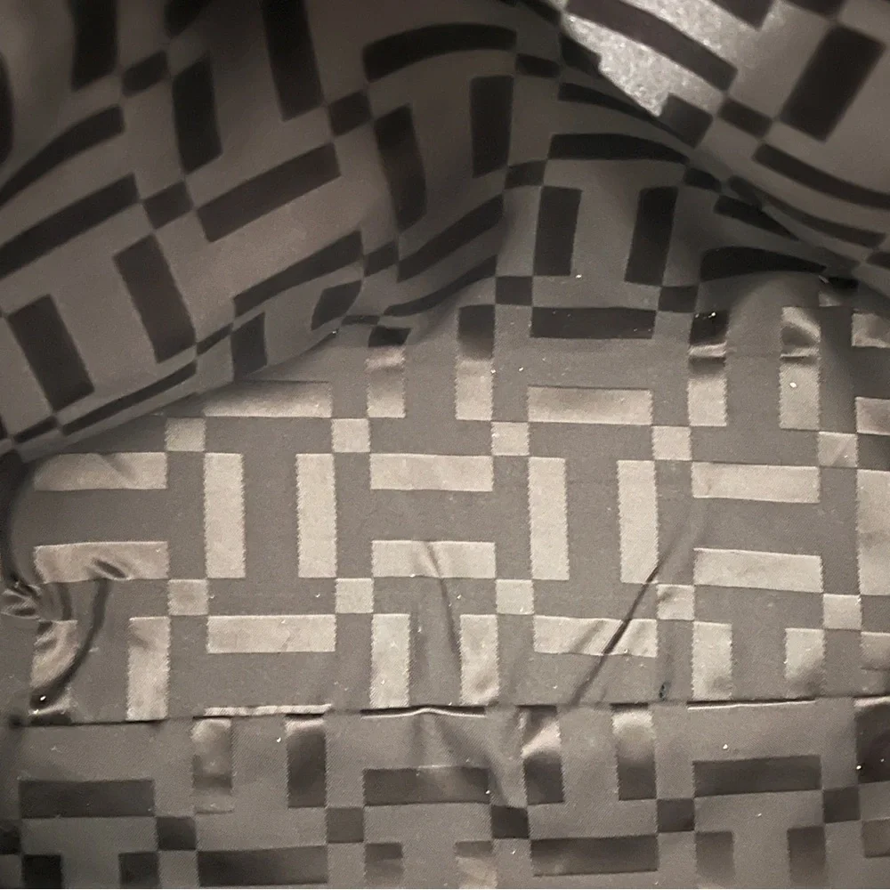 Lord & Taylor Wool Checkered Leather Trim Satchel - Picture 7 of 7